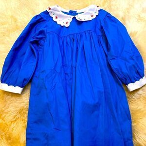 Baby girl petit pomme blue embroidered dress 18m g02